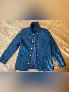Brooks Brothers Navy Quilted Jacket with Gold Logo
